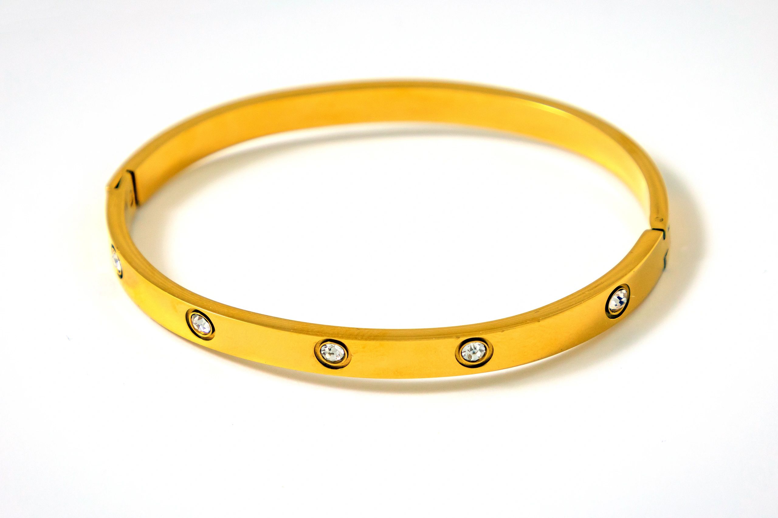 luxury bracelet on white background minimalist style
