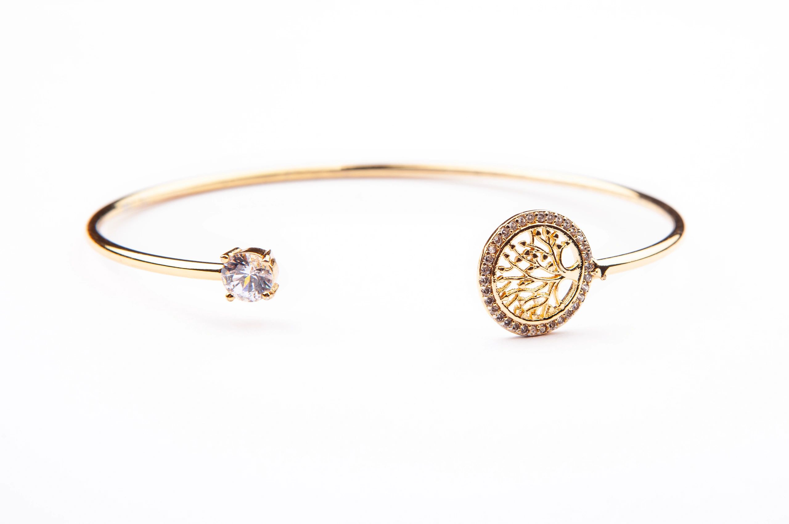 luxury bracelet on white background minimalist style