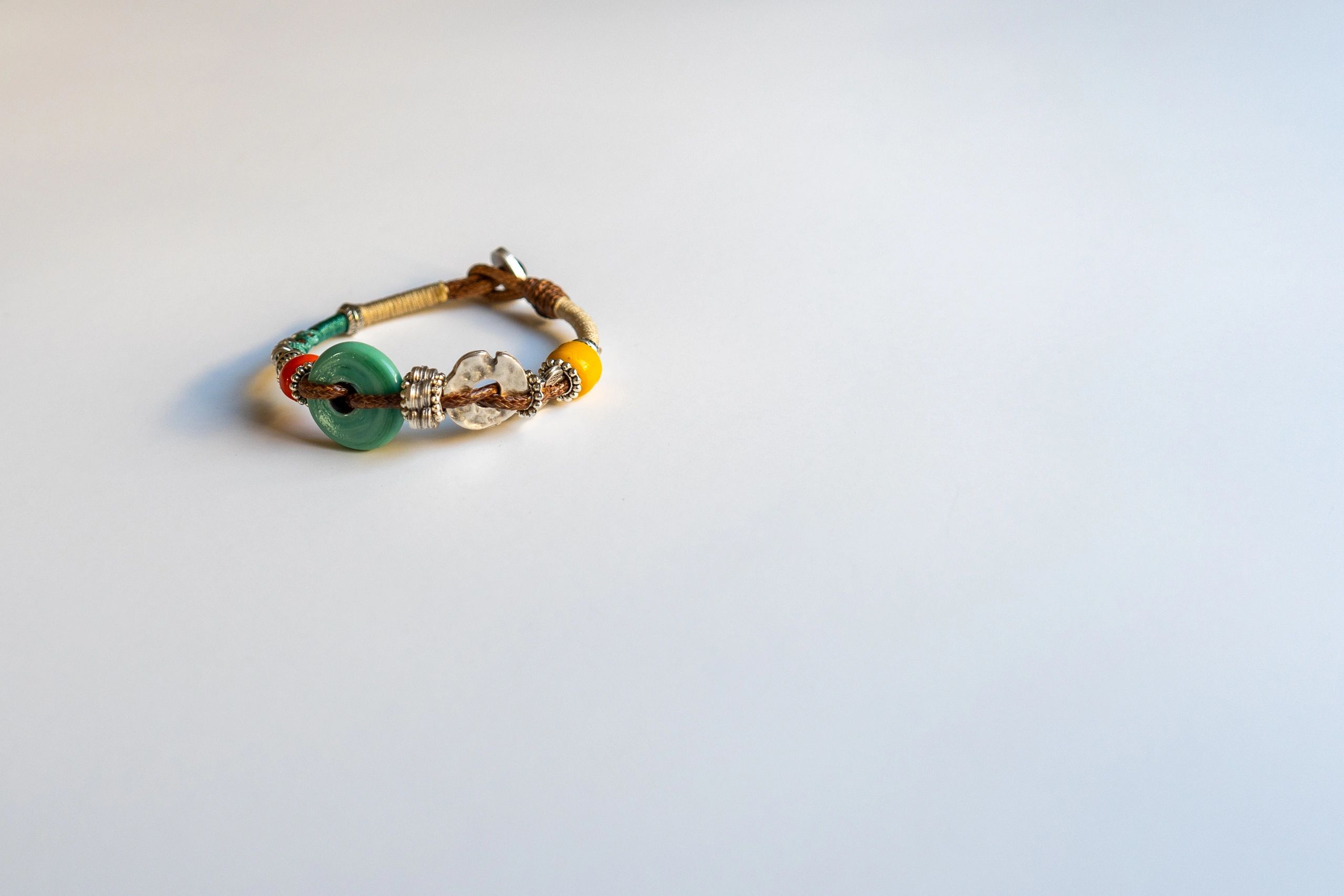 luxury bracelet on white background minimalist style