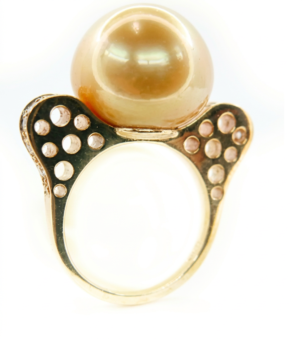 Ælycia golden pearl ring